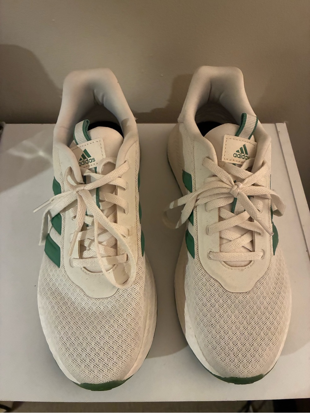 adidas Women’s Cream and Green Sneakers